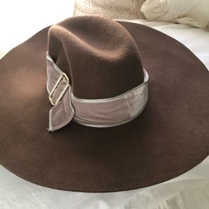 Henri bendel buckle wide brim hat